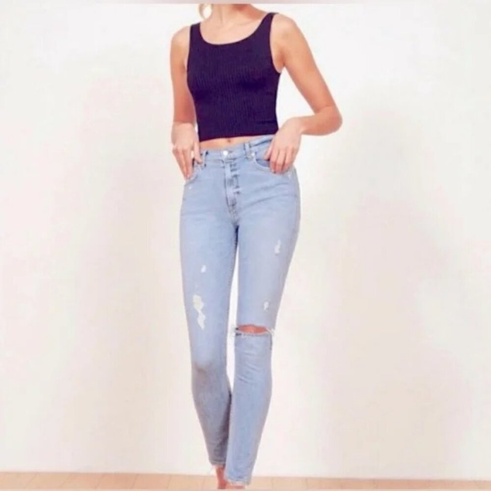 REFORMATION High & Skinny Jean In Maui Size 29 Made in USA